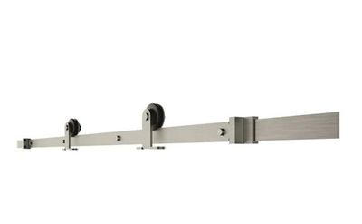 Rail coulissant en kit composé d'1 rail + 2 amortisseurs + 1 clip acier brossé OPTIMUM