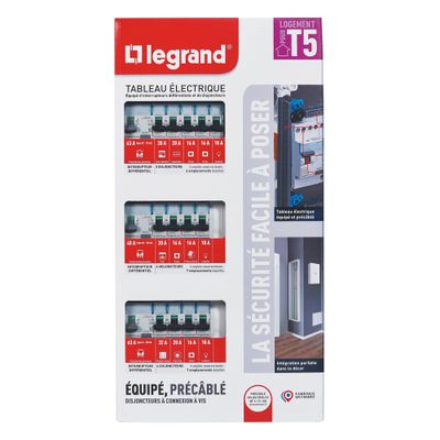 Tableau électrique pré-équipé 3 rangées pour T5 - Drivia LEGRAND