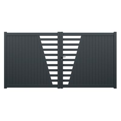 Portail battant aluminium PIVOINE l.3,50 x H.1,78 m gris livraison directe à domicile GARDEN GATE