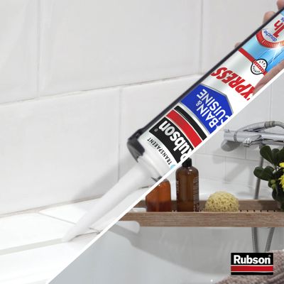 Mastic Silicone Cuisine & Bain Pure Séchage rapide transparent 280 ml RUBSON