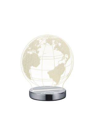 Lampe à poser LED Globe chrome et transparent 600 lumens blanc variable CCT - REALITY