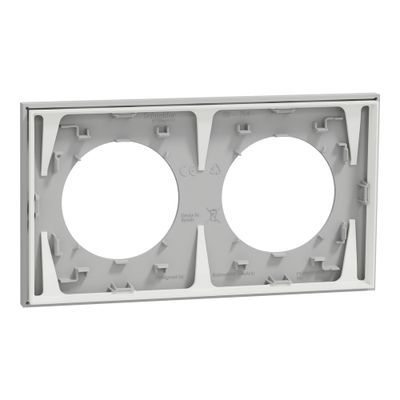 Plaque de finition 2 postes Odace 2025 gris galet - SCHNEIDER ELECTRIC