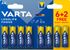 Piles alcalines LR06 (AA) Longlife power par 8 dont 2 gratuites - VARTA