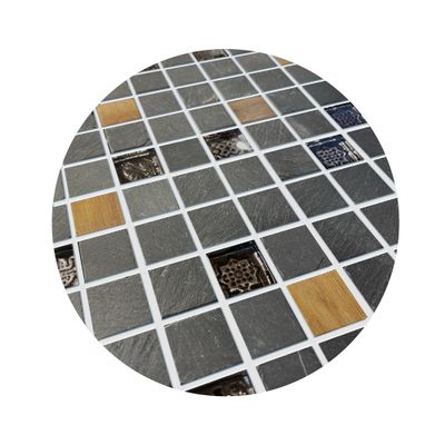 Mosaïque mural intérieur format mini-carreaux noir MALLA BAMBOO 30 x 30 cm vendu à l'unité DISTRIMAT