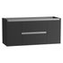 Caisson de salle de bains Thana 2 tiroirs 2 portes L120 x H55 x P45 cm panneau de particules anthracite mat