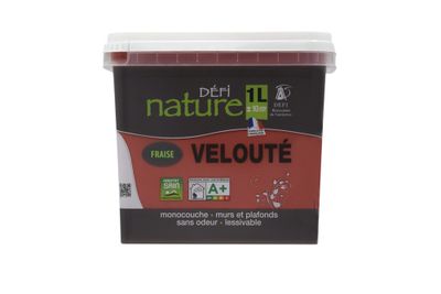 Peinture naturelle murale Fraise velours 1 L - DEFI NATURE