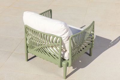 Salon de jardin PALMERA polypropylène vert sauge 4 places - JARDILINE