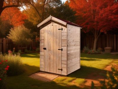 Abri toilette sèche en bois massif avec plancher 1,35 m², Livraison à domicile incluse - HABRITA