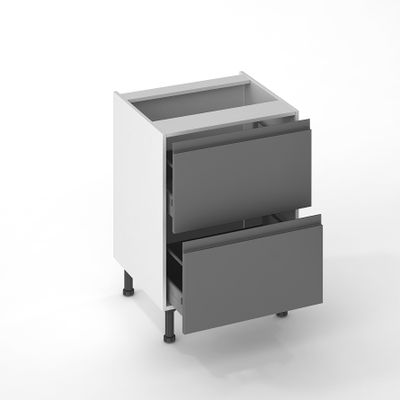 Façades tiroir pour meuble de cuisine Perle anthracite 70 x 60 cm par 2 OFITRES
