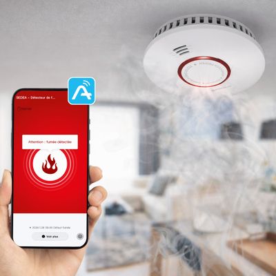 Détecteur de fumée connecté Autonomie 3 ans - SEDEA