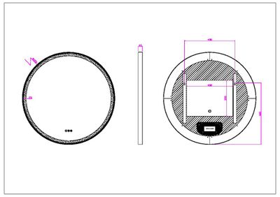 Miroir rond en bois lumineux D.90 cm Swann Wood MP GLASS