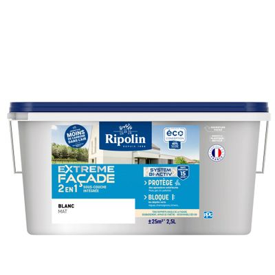 Peinture Façade-Mat-2,5 L-Blanc - RIPOLIN