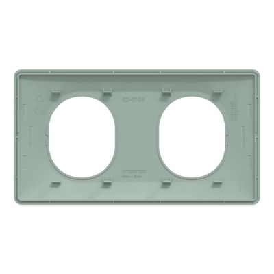 Plaque de finition 2 postes horizontal sauge - Ovalis SCHNEIDER ELECTRIC