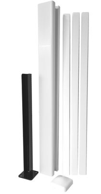 Poteau de clôture PVC blanc H 1,02 m - Kit complet prêt à poser - MOREY