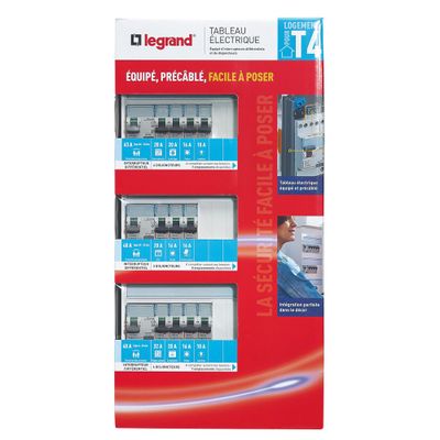 Tableau électrique pré-équipé 3 rangées pour logement T4 - LEGRAND