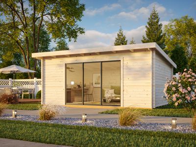 Studio de jardin en bois Lea avec baie coulissante double vitrage - 26,1 m² hors-tout - Livraison à domicile - PALMAKO
