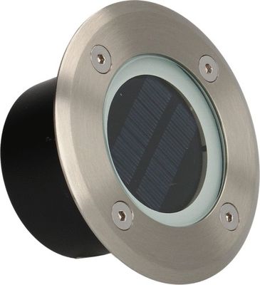 Spot encastrable solaire LED détecteur crépusculaire Patio acier IP67 20 lumens blanc chaud - ARLUX