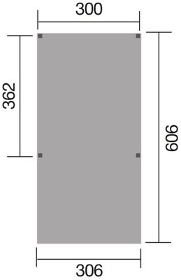 Carport simple en Y -  612 - 325 x 120 cm - toit en acier Livraison gratuite domicile WEKA