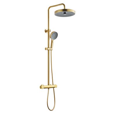 Colonne de douche thermostatique laiton brossé Concave - EDOUARD ROUSSEAU