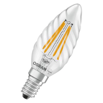 Ampoule LED E14 flamme torsadée à filament 4 W = 470 lumens blanc chaud OSRAM