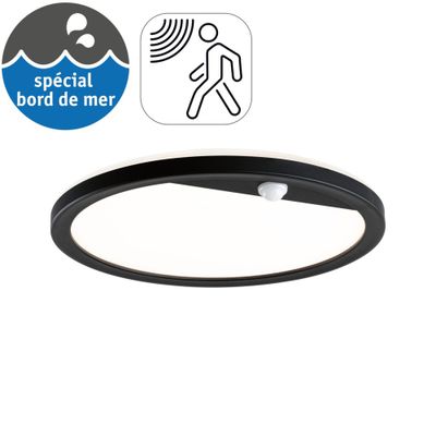 Applique extérieur LED détecteur de mouvements Lamina noir IP44 1200 lumens blanc chaud - PAULMANN