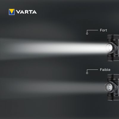 Lampe frontale indestrutible H20 350 Lumens avec piles - VARTA