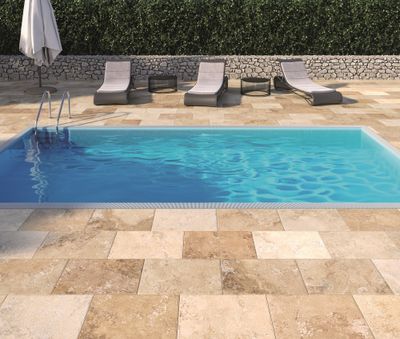 Carrelage de sol extérieur effet travertin ANTIC GRIP ép 10 mm 40 x 60 cm paquet de 1,20 m² PAREFEUILLE