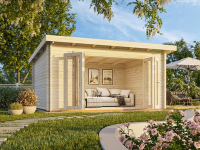 Studio de jardin en bois Lea - Portes pliantes - 19,8 m² hors-tout - Livraison à domicile incluse - PALMAKO