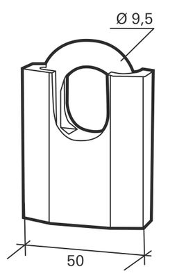 Cadenas à clé haute sécurité largeur 50 mm THIRARD