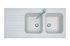 Evier de cuisine composite blanc artic 120x60 cm 2 bacs 1 egouttoir Bari - FRANKE