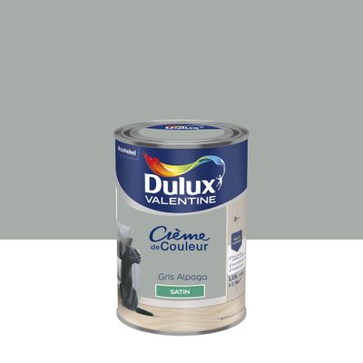 Peinture Crème de Couleur Gris Alpaga satin 1,25 L- DULUX VALENTINE
