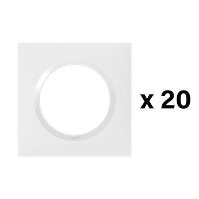 Plaques carrées Dooxie 1 poste finition blanche par 20 - LEGRAND