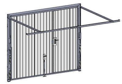 Porte de garage basculante manuelle avec portillon l.240 x h.200 cm grise - SPADONE