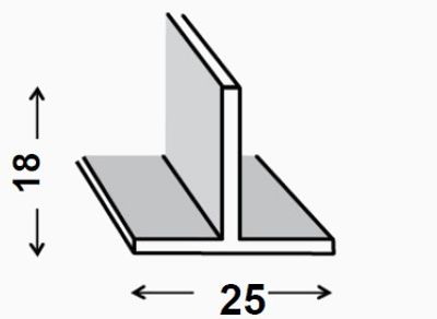 PROFILE EN T PVC BLANC 25X18MM 1M CQFD