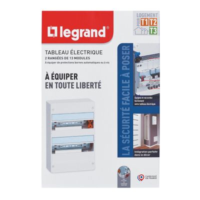 Tableau électrique nu 2 rangées de 13 modules - Drivia LEGRAND