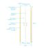 Porte de douche battante 80x200 cm profilé or verre transparent 6 mm Saloon - AURLANE