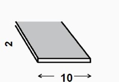 Profilé plat aluminium plat alu brut 10 x 2 mm 1 m CQFD