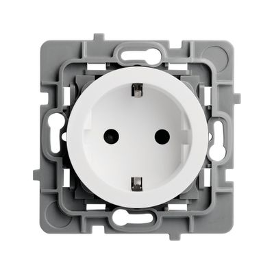 Prise schuko 2 pôles + terre blanc Casual Evo - DEBFLEX