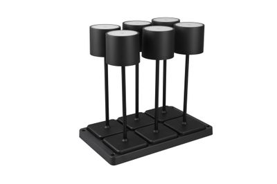 Lampes à poser extérieur rechargeables LED Fernandez NOIR IP54 130 lumens blanc variable CCT par 6 - REALITY