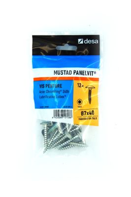 Vis de pose Torx 7 x 40 mm par 12 MUSTAD