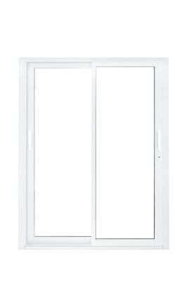 Baie vitrée coulissante pré-montée grise et blanche 2 vantaux 2 rails l.2150 x H.2400 mm CLOSY