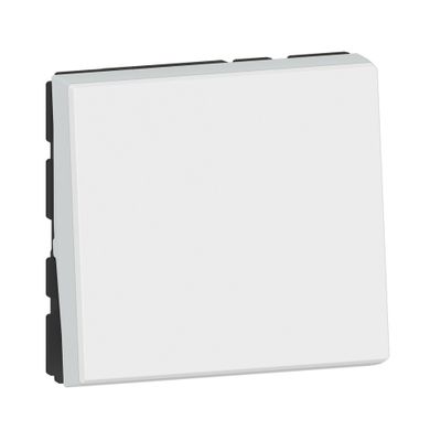 Bouton poussoir encastrable avec voyant lumineux 2 modules Blanc - Mosaic LEGRAND
