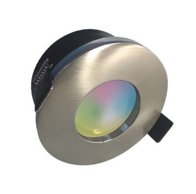 Spot LED encastrable salle de bain IP65 connecté WiFi GU10 multicolore + blanc Acier - Amber ARLUX