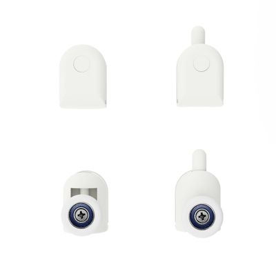 Roulettes simples blanches haut et bas porte de douche 6 mm - OCEA