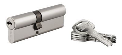 Cylindre de serrure double entrée débrayable 40 x 50 mm Trafic 6 haute sécurité nickelé 5 clésTHIRARD