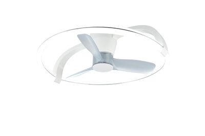 Ventilateur de plafond design avec lumière LED + télécommande Blanc Ø90cm - Stockholm REALITY