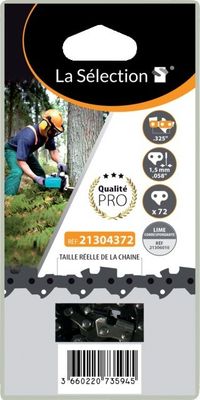 Chaîne tronçonneuse 45 cm 72 maillons pas 325 TECHNI-POWER