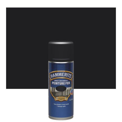 Peinture lisse spécial fer en aérosol 400 mL noir - HAMMERITE