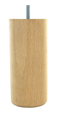 Pied de lit rond bois hêtre brut diamètre 68 x 150 mm CIME