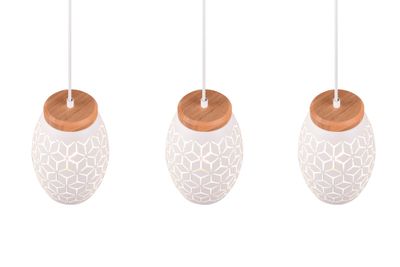 Suspension E27 Bidar blanc 3x28W - REALITY